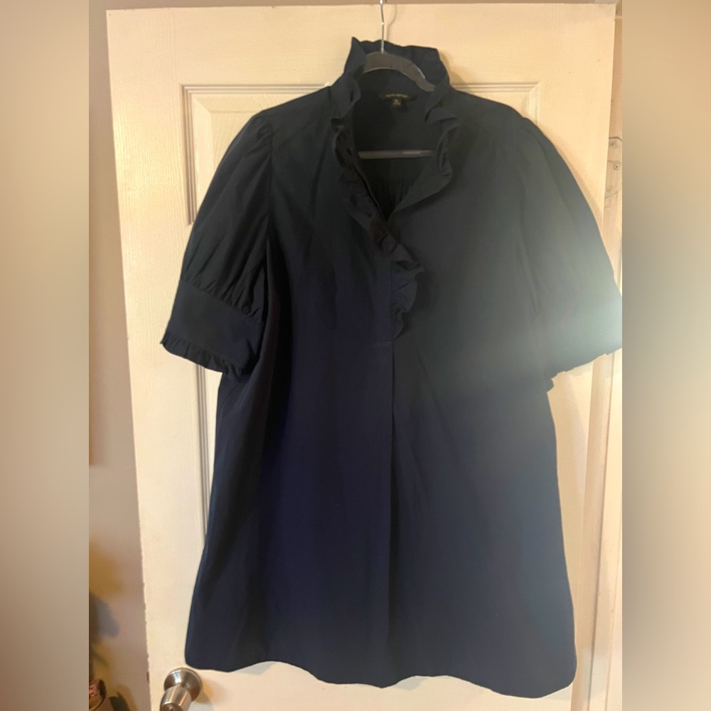 Like New Banana Republic Navy 100% Cotton Short Sleeve Dress